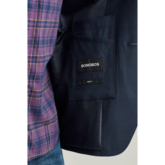 Bonobos Jetsetter Wool Blazer Suit Jacket LIGHT NAVY Men Sz 39R Slim Fit NEW - Picture 8 of 11